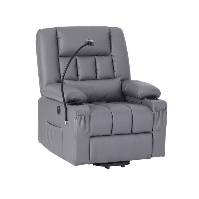 Artiss Power Lift Recliner Chair For Elderly Sofa Reclining Chair With Usb Grey