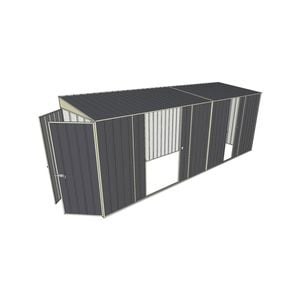 Build-a-Shed 1.5 x 5.2 x 2m Double and Single Sliding Side Door Skillion Shed - Grey