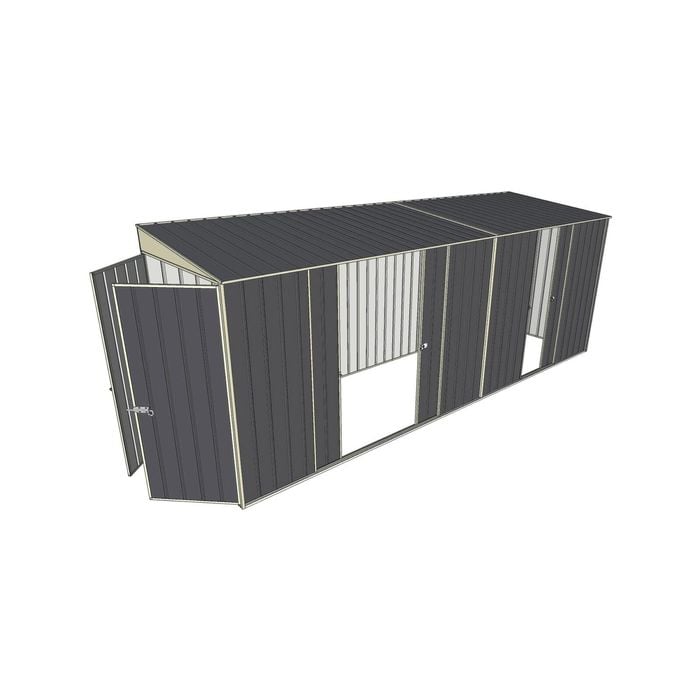 Build-a-Shed 1.5 x 5.2 x 2m Double and Single Sliding Side Door Skillion Shed - Grey
