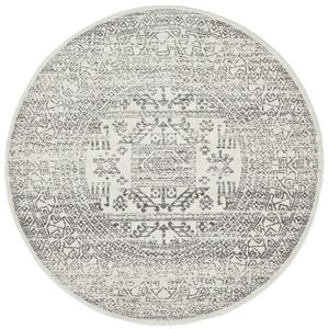 The Rug Connection Liu Addison Off White 240x240cm - Large Round Pet Friendly Indoor Rug