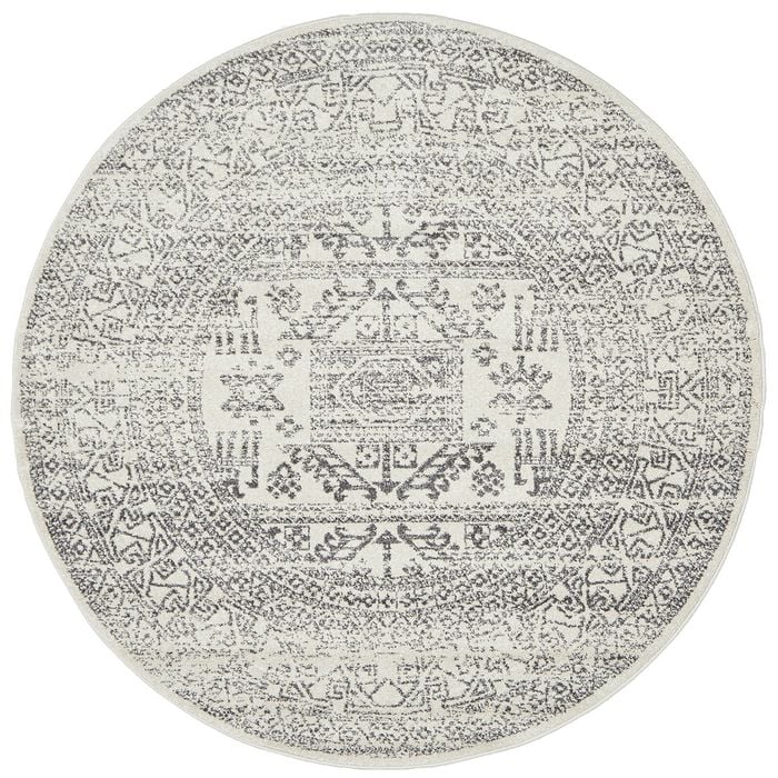 The Rug Connection Liu Addison Off White 240x240cm - Large Round Pet Friendly Indoor Rug