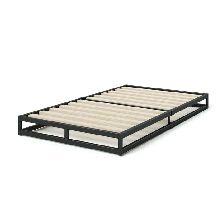 Zinus Single Joseph Bed Frame Metal Bed Platform Base - 15cm High Black
