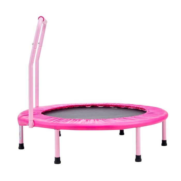 Vevor 91.44 Cm Kids Trampoline Pink Foldable With Handle For 3+ Years Birthday Gift