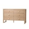 Oikiture 6 Chest Of Drawers Dresser Lowboy Storage Desk Bedroom Natural