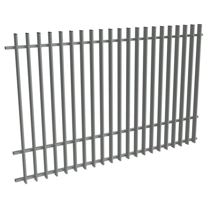 ProtectorAl 1201-2399W x 1500H Palladium Silver Aluminium Radiator Pool Fence Panel with mid rail