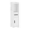 Advwin Slim Bathroom Storage Cabinet Narrow Storage Cupboard w/ Doors and Drawer Floor Cabinet with Open Shelves White