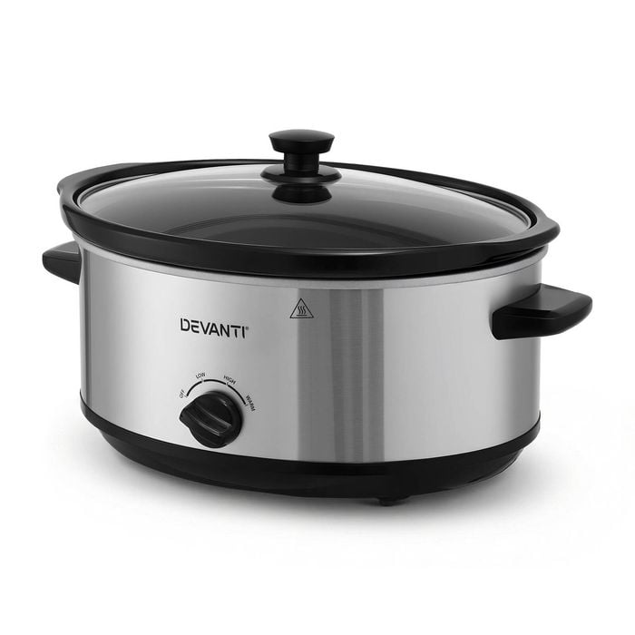 Devanti 6.5l Slow Cooker Electric Multi Cooker With 3 Heat Settings And Keep Warm Function