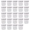 Argon Tableware 130ml Glass Jam Jars With Airtight Silver Lids - Set Of 24 Empty Screw Top Kitchen Storage Preserving Jar