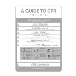 Designer Pool CPR Safety Sign Grey