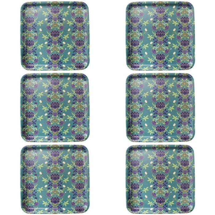 6PK LVD Melamine/Bamboo Square Tray 33x33cm - Morris Floral