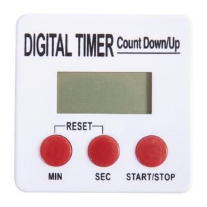 Nisbets Essentials Kitchen Timer Magnetic Digital Countdown White 70x70x25mm