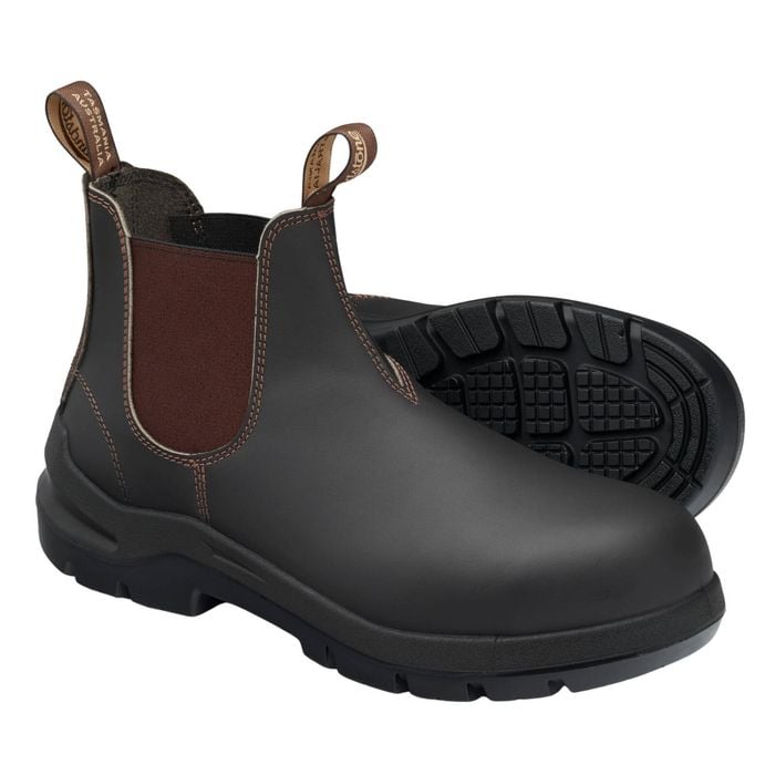 Blundstone UK Size 5 Brown #7508 Unisex DuraFit Elastic-Side Safety Boot