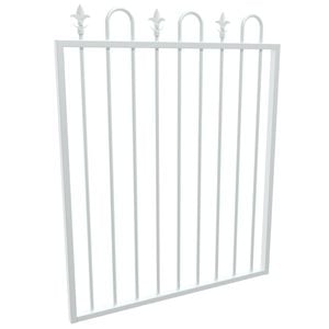 ProtectorAl 975 x 1200mm Pearl White Aluminium Loop And Spear Top Pool Gate
