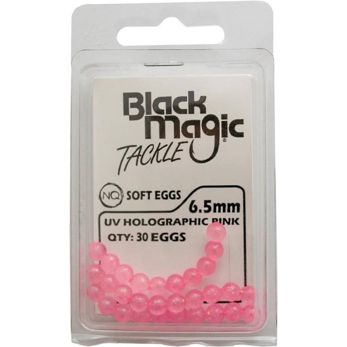 Black Magic 6.5mm Soft Eggs Trout Fishing Lure UV Holographic Pink