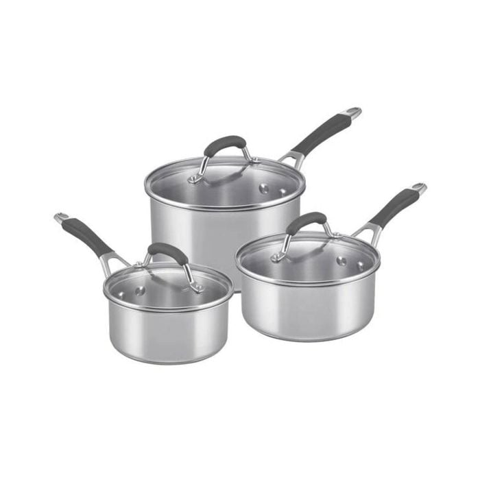 Raco reliance stainless steel induction 3 piece saucepan set 16/18/20cm