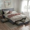 Ormond King Fossil Grey Velvet Four Drawer Storage Bed Frame