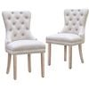 Alfordson 2x Dining Chairs Fabric Beige