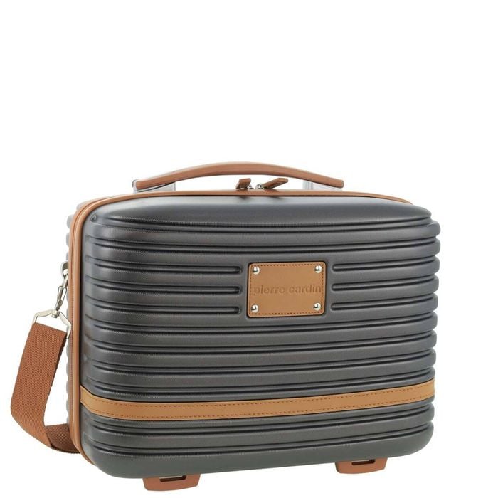 Pierre Cardin Beauty Case Hard Shell Makeup Cosmetic Organizer Travel In Charcoal