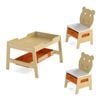 Costway Kid Table 2 Chair Set Activity Chalkboard Whiteboard Natural