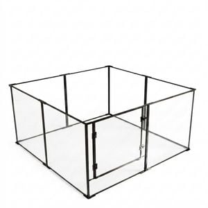 P&p Black Transparent Acrylic Pet Playpen Heavy Duty Dog Fence With Door Panel