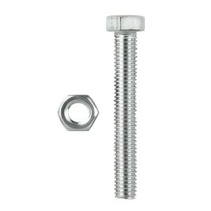 Pinnacle M12 x 90mm Stainless Steel Hex Head Bolt And Nut - 2 Pack
