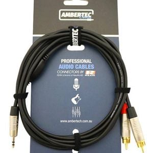 Y Cable 3m Rean 3.5mm Trs Plug - 2 X Rca Plug