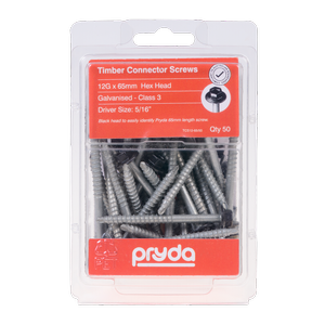 Pryda 12G x 65mm Timber Connector Screw - 50 Pack