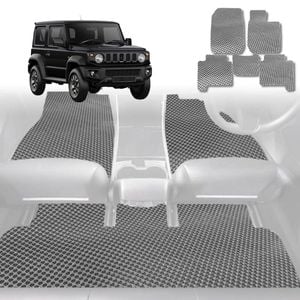 6D Diamond Car Floor Mats for Suzuki Jimny 2018-Current Manual-Full Set-Grey-Outback GT