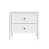 Cosmoliving White 2 Drawer Bedside Table With Scalloped Cloud Edge