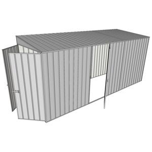 Build-a-Shed 1.5 x 4.5 x 2m Single Hinged Side Door Skillion Shed - Zinc