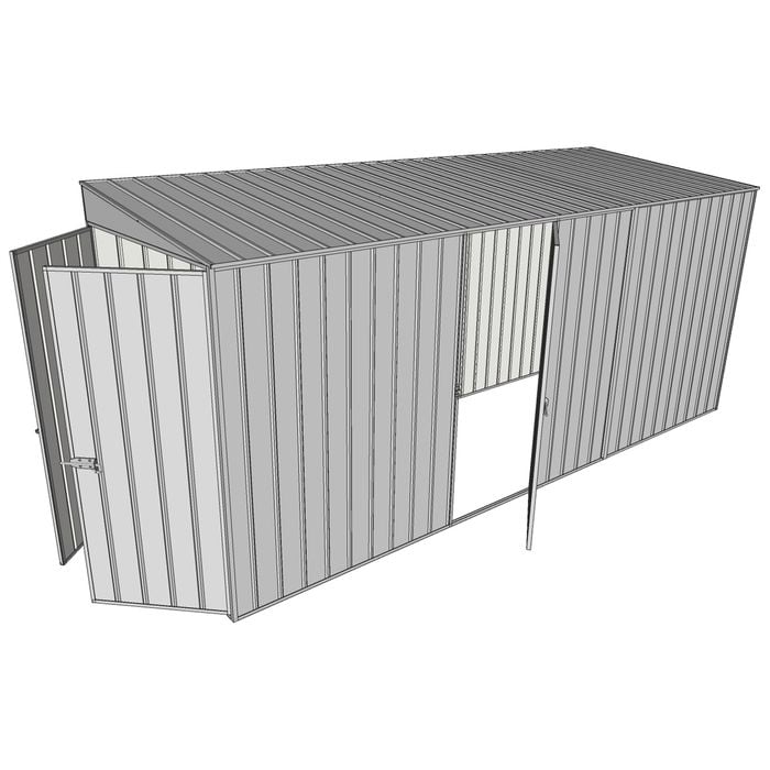Build-a-Shed 1.5 x 4.5 x 2m Single Hinged Side Door Skillion Shed - Zinc