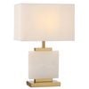 Telbix Dana Contemporary Table Desk Lamp Light Metal Marble Fabric Gold White Marble Ivory Polished