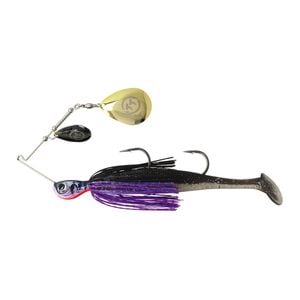 TT Lures 3/4oz Tornado+ Double Colorado Rigged Spinnerbait Lure - PURPLE BLACK