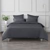 Dreamaker Matte satin quilt Cover Set Charcoal - King Bed