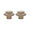 2PK Glass 8cm Double Sided Pillar/Taper Candle Holder - Morroco