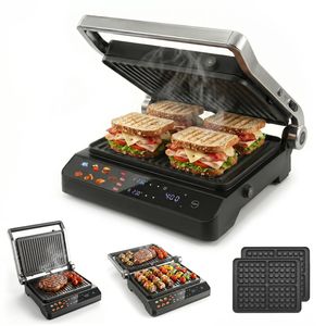 YOPOWER 2-IN-1 Sandwich & Waffle Maker