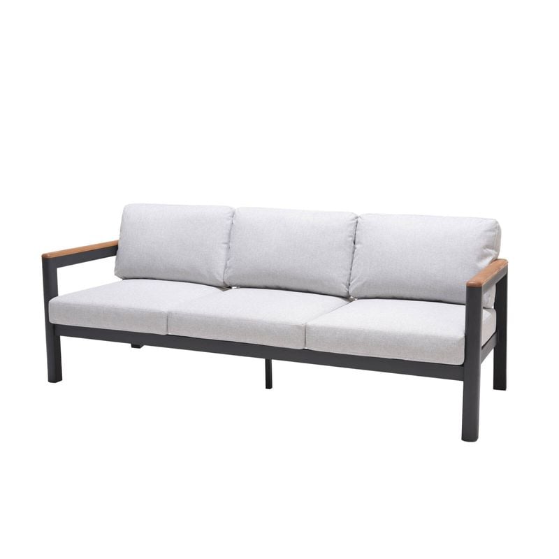 Mimosa 3 Seater Charcoal Rhone Aluminium Lounge With Cushion