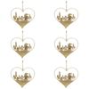 6x LVD Metal Santa Sack Hanger Ornament Christmas Holiday Decor 19x17cm Gold