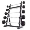 SMAI Fixed Barbell Set & Rack - Rubber Hex Pump Bar - Black