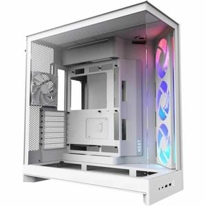 Nzxt H9 Flow Mid-tower Atx Case – Tempered Glass & Steel – White