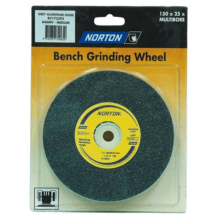 Norton 150 x 25mm Multi-Bore Medium Bench Grinding Wheel