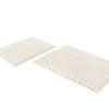 Smarcute 2 Pieces Chenille Bath Mats Non Skid Washable Bathroom Rugs 50cm X 81cm & 43cm X 61cm Ivory
