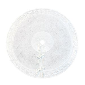 Catzon Christmas Tree Skirt 48inch Knitted White Xmas Tree Mat