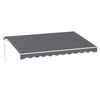 Instahut Retractable Folding Arm Awning Manual Sunshade 4.5Mx3M Grey