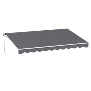Instahut Retractable Folding Arm Awning Manual Sunshade 4.5Mx3M Grey