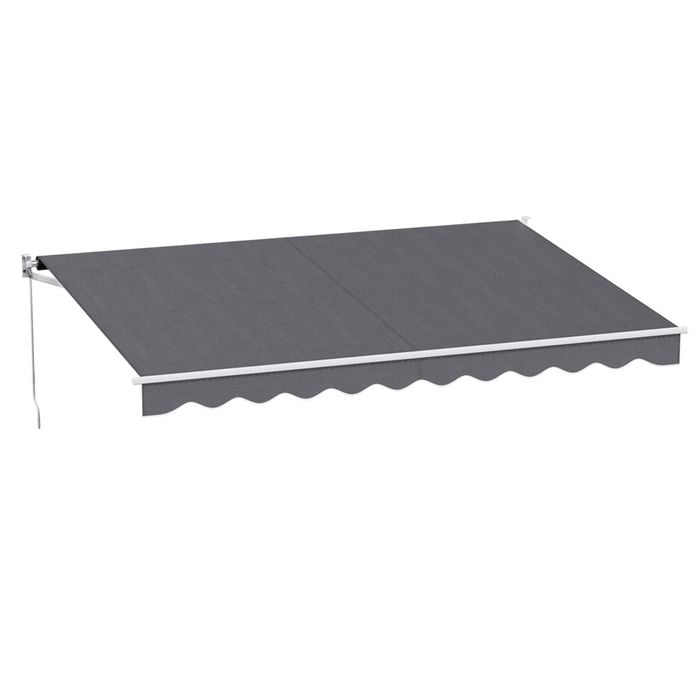 Instahut Retractable Folding Arm Awning Manual Sunshade 4.5Mx3M Grey