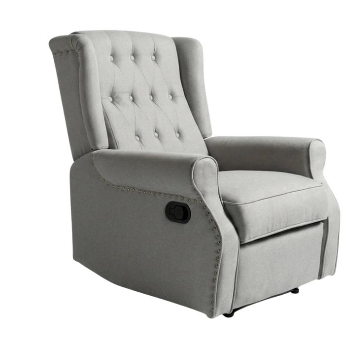 Linen Recliner Chair - Grey