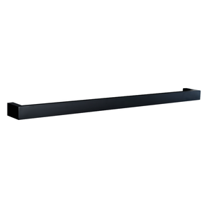 Hotwire 800mm Black Single Horizontal Square Heated Towel Rail