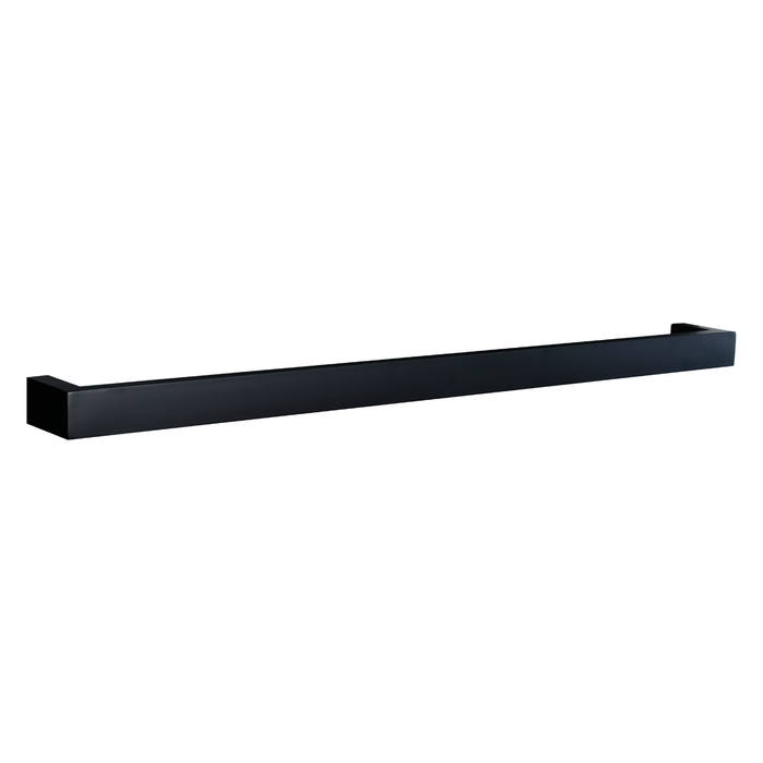 Hotwire 800mm Black Single Horizontal Square Heated Towel Rail
