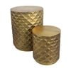 2pc Lvd Turtle Textured Gold Shell Side Table Home Decor Set Small & Large
